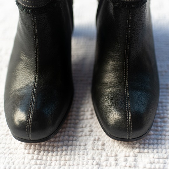 Antia Heeled Boots MADE IN SPAIN 10M Ribbon Detail Black Leather - Picture 2 of 9